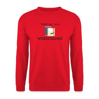 Vertrau mir, ich bin Webdesigner - Unisex Pullover - Rot - Vorne - Alina (178cm) & Michal (187cm)