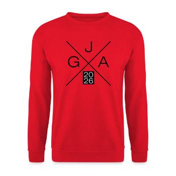 Enterrement de vie de garçon 2026 - Sweat-shirt Unisexe - rouge - Devant - Alina (178cm) & Michal (187cm)