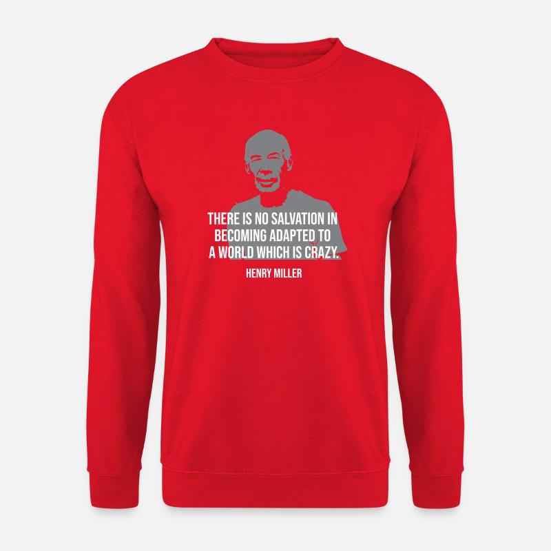 Henry Miller Zitat-Tee - Unisex Pullover - Rot