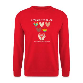 Travailleur social Pédagogue social Travailleur social - Sweat-shirt Unisexe - rouge - Devant - Alina (178cm) & Michal (187cm)