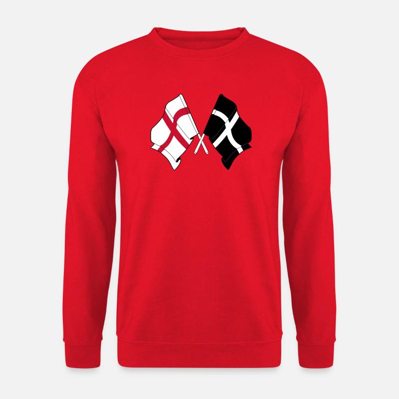 Cornwall & England Crossed - Unisex Pullover - Rot
