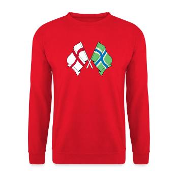 Gloucestershire & England kreuzte Flaggen - Unisex Pullover - Rot - Vorne - Alina (178cm) & Michal (187cm)