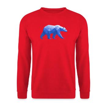 Polar Bär Polygon Eisbär Winter - Unisex Pullover - Rot - Vorne - Alina (178cm) & Michal (187cm)
