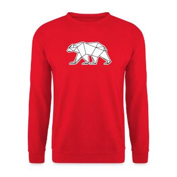 Polar Bär Polygon Eisbär Symbol - Unisex Pullover - Rot - Vorne - Alina (178cm) & Michal (187cm)
