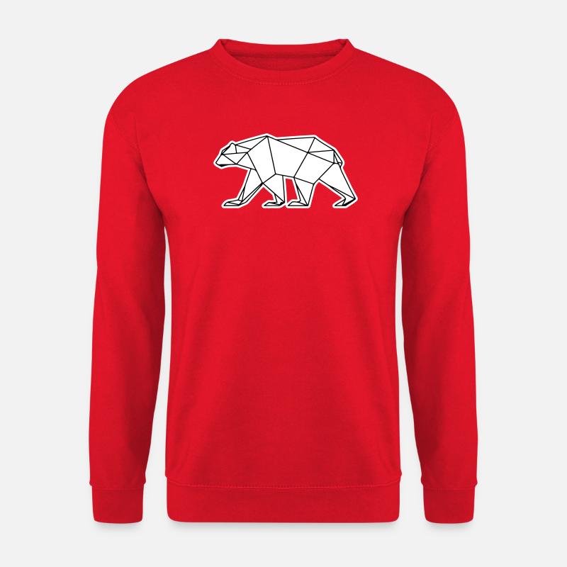 Polar Bär Polygon Eisbär Symbol - Unisex Pullover - Rot