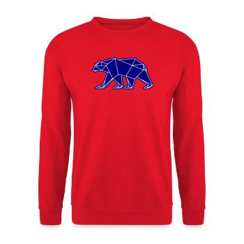 Eisbär Polar Bär Polygon Symbol - Unisex Pullover - Rot - Vorne - Alina (178cm) & Michal (187cm)