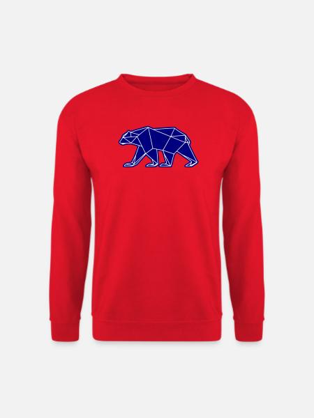 Polar Bear Polar Bear Polygon Icon - Unisex Sweatshirt - red