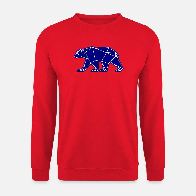 Eisbär Polar Bär Polygon Symbol - Unisex Pullover - Rot