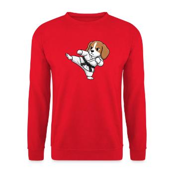 Dessin animé Beagle Cartoon Cartoon Karate Humain - Sweat-shirt Unisexe - rouge - Devant - Alina (178cm) & Michal (187cm)