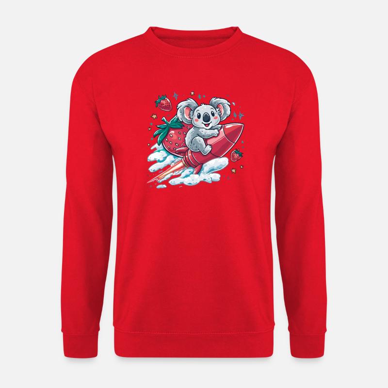 Raketenkoala mit Erdbeeren - Unisex Pullover - Rot