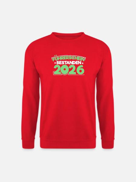 Führerschein 2026 Fahrprüfung Führerscheinprüfung - Unisex Pullover - Rot