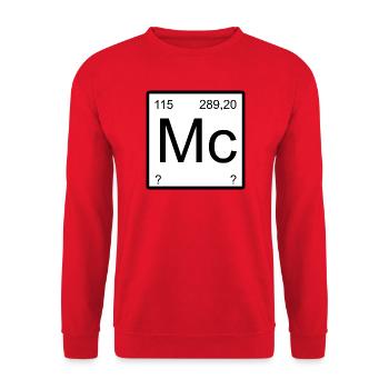 Moscovium Minimal Element Block - Unisex Pullover - Rot - Vorne - Alina (178cm) & Michal (187cm)