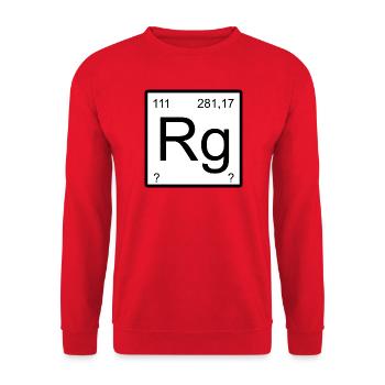 Roentgenium Minimal Design - Unisex Sweatshirt - red - Front - Alina (178cm) & Michal (187cm)