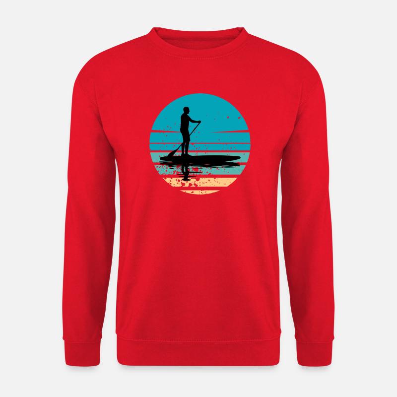 Paddleboard mit maritimer Atmosphäre im Retro-Stil - Unisex Pullover - Rot