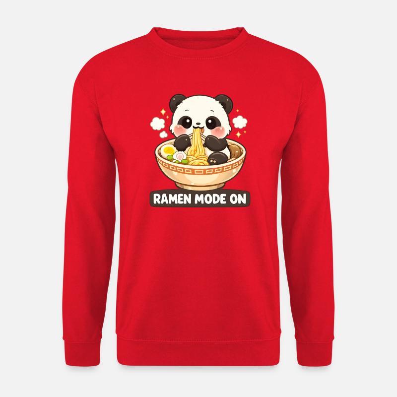 Ramen mode on Panda - Unisex Sweatshirt - red