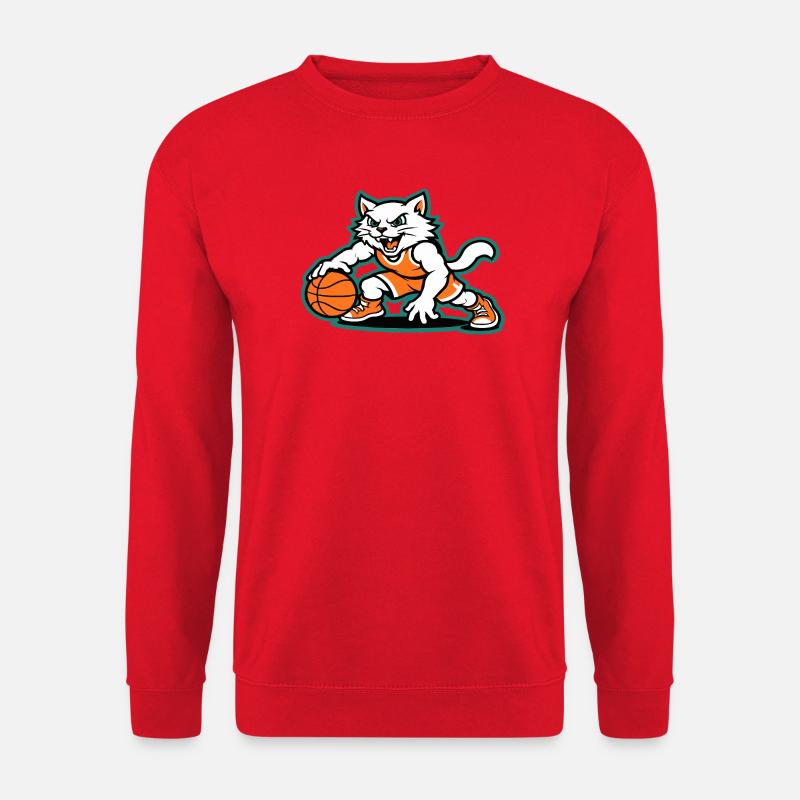 Basketball Cat Dunk - Unisex Pullover - Rot