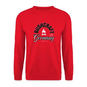 Oldschool Bushcraft Germany Design - Unisex Sweatshirt - red - Front - Alina (178cm) & Michal (187cm)