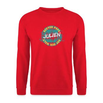 Cadeau pour Julien - Sweat-shirt Unisexe - rouge - Devant - Alina (178cm) & Michal (187cm)