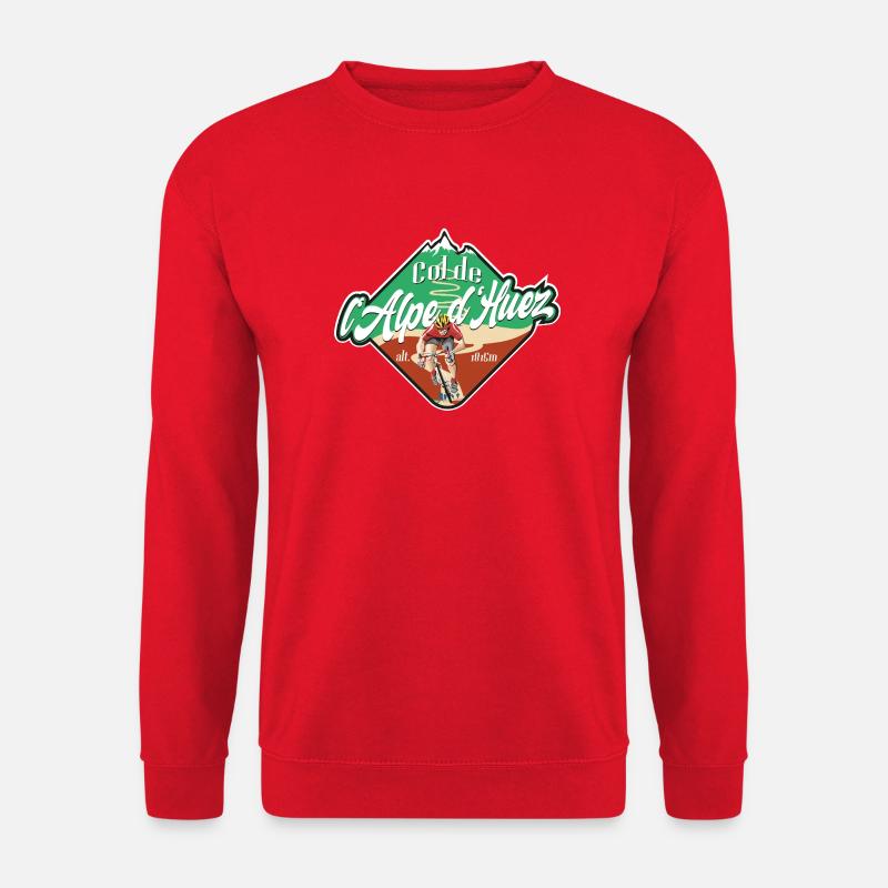 Col de l'Alpe d'Huez Radfahrer - Unisex Pullover - Rot