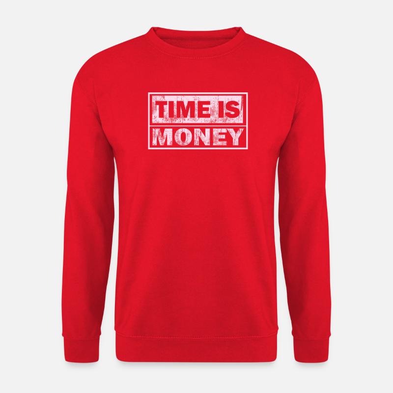 Zeit ist Geld-Grafiken - Unisex Pullover - Rot