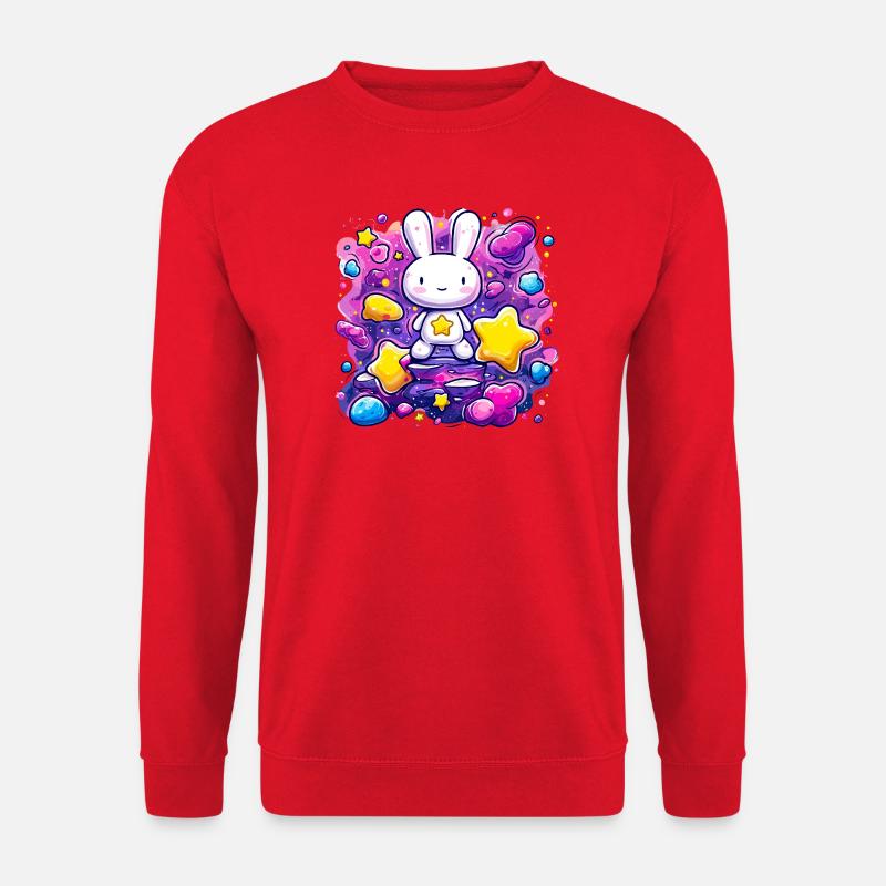 Lapin Étoile de l’Espace - Sweat-shirt Unisexe - rouge