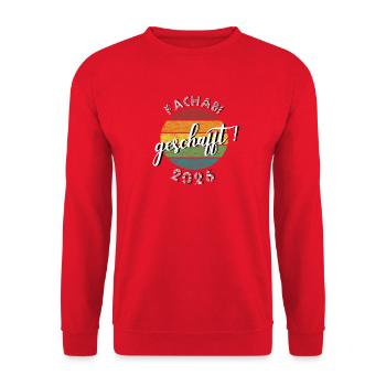 Fachabitur Fachabi 2026 schafft, rétro vintage - Sweat-shirt Unisexe - rouge - Devant - Alina (178cm) & Michal (187cm)