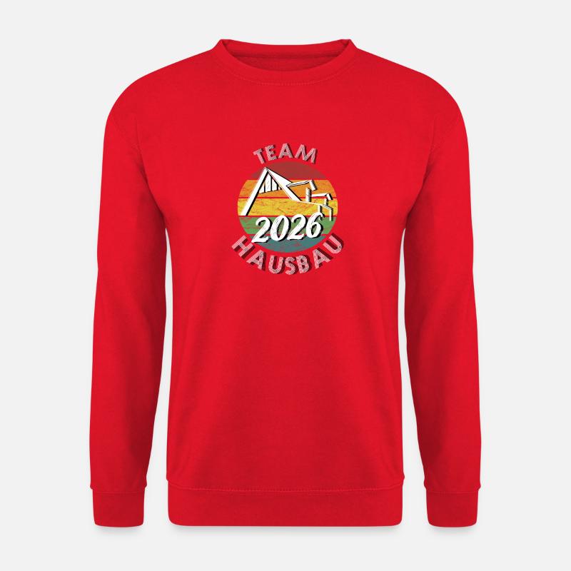 Team Haubau 2026 Bauherr Bauherrin retro vintage - Unisex Pullover - Rot