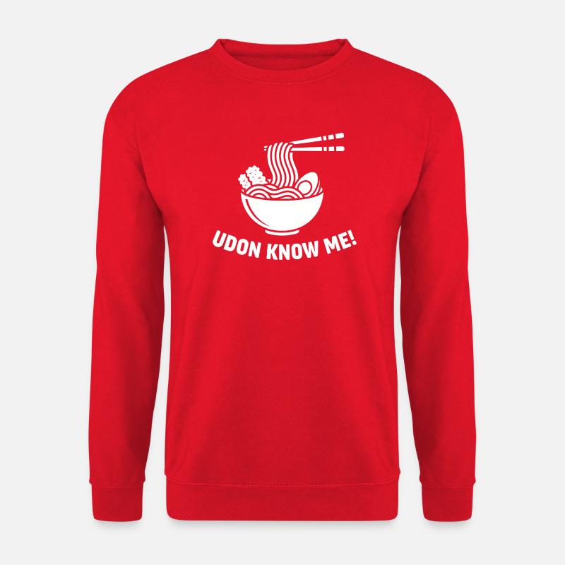Udon Know Me Nudel-Wortspiel Feinschmecker - Unisex Pullover - Rot
