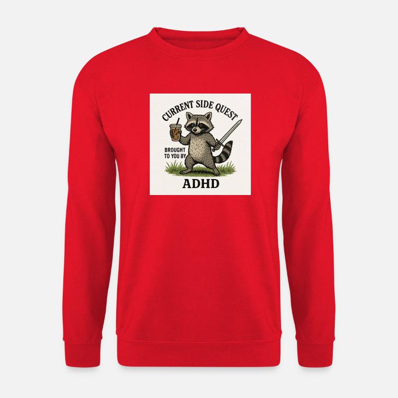 Waschbär-Nebenquest ADHS - Unisex Pullover - Rot