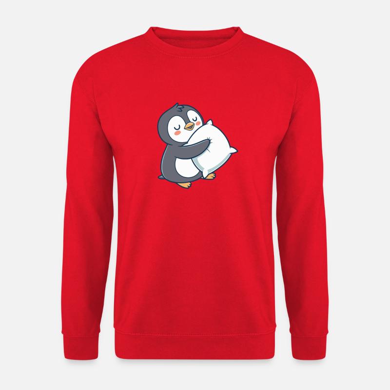 Pastel Cuddly Penguin - Unisex Sweatshirt - red