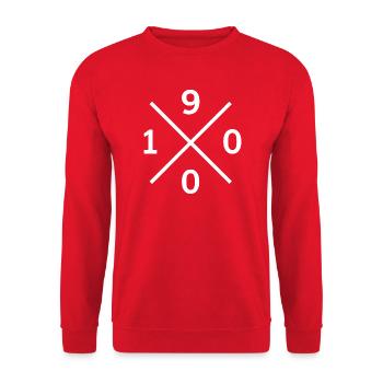 München 1900 Fussbal Fan Shirt, Tasche, Top Design - Unisex Pullover - Rot - Vorne - Alina (178cm) & Michal (187cm)