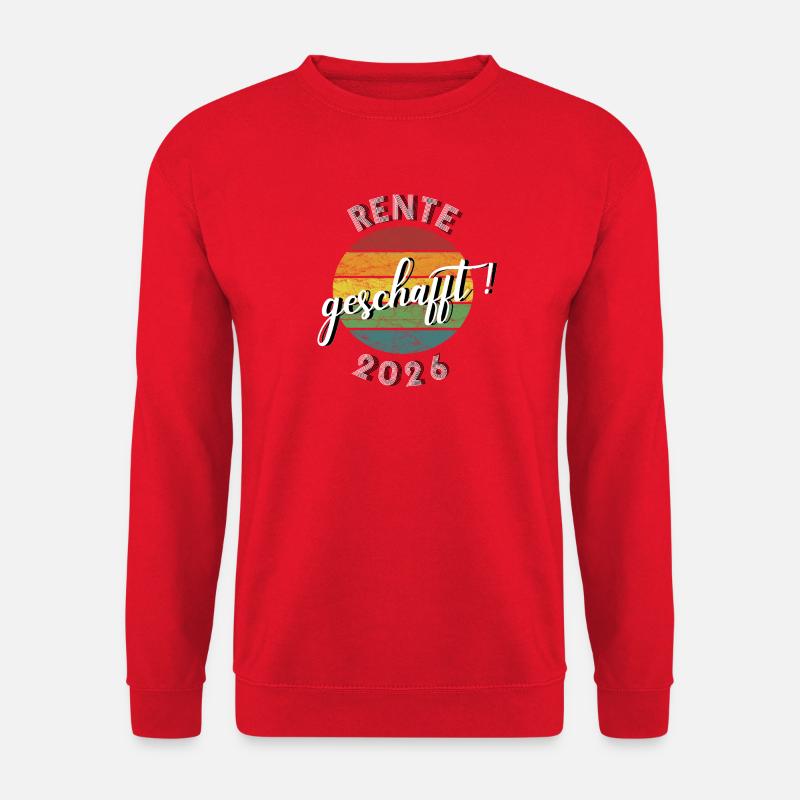 Rente 2026 geschafft Ruhestand Vintage Retro - Unisex Pullover - Rot