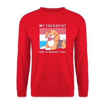 Therapy Dog Therapist Therapy Dog Dog Training - Unisex Sweatshirt - red - Front - Alina (178cm) & Michal (187cm)