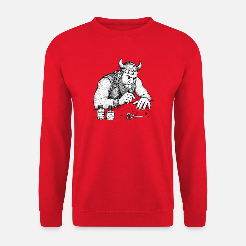 Viking doing nails - Unisex Sweatshirt - red