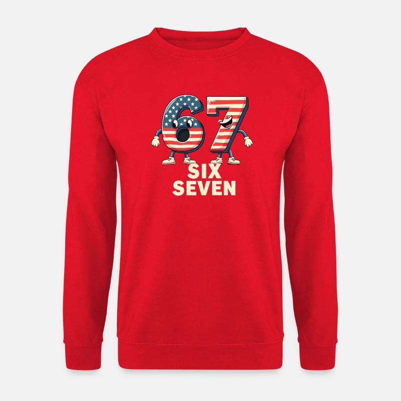 US Flag 67 Memes Six Seven - Unisex Pullover - Rot
