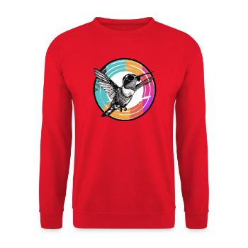 Colibri avec des lunettes de soleil - Sweat-shirt Unisexe - rouge - Devant - Alina (178cm) & Michal (187cm)