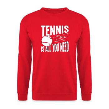 Tennis is all you need - Unisex Sweatshirt - red - Front - Alina (178cm) & Michal (187cm)