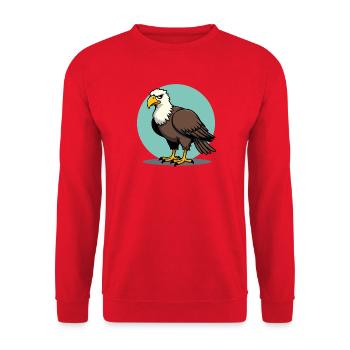 Proud Eagle Majestic Bird of Prey - Unisex Sweatshirt - red - Front - Alina (178cm) & Michal (187cm)