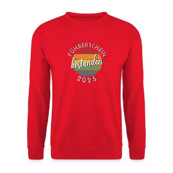 Driver's License 2026 Passed Driving Test Gift - Unisex Sweatshirt - red - Front - Alina (178cm) & Michal (187cm)