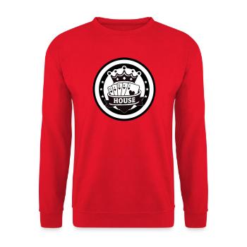 Royal Flush of the House Heart Poker Emblem - Unisex Sweatshirt - red - Front - Alina (178cm) & Michal (187cm)