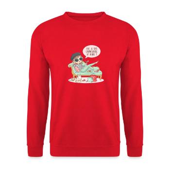 Ich bin launisch und so - Unisex Pullover - Rot - Vorne - Alina (178cm) & Michal (187cm)