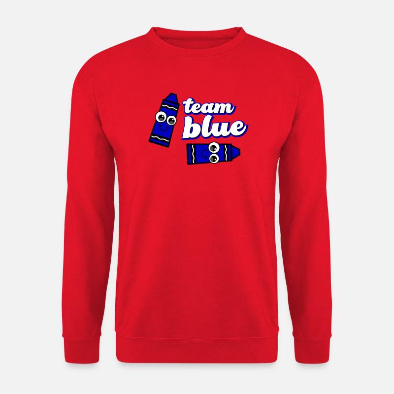 Lustiges Crayon Blue Team - Unisex Pullover - Rot