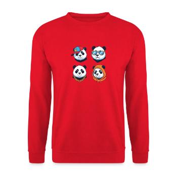 Panda Streetstyle Avatare Set - Unisex Pullover - Rot - Vorne - Alina (178cm) & Michal (187cm)