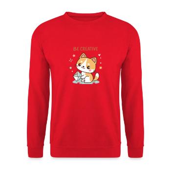 Kreativer Chat - Unisex Pullover - Rot - Vorne - Alina (178cm) & Michal (187cm)