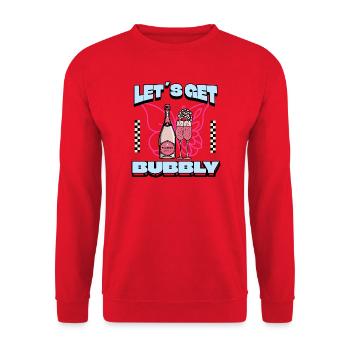 On devient Pétillant – Vibrations Prosecco Spritz, enterrement de vie de garçon - Sweat-shirt Unisexe - rouge - Devant - Alina (178cm) & Michal (187cm)