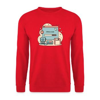 Offline Mode Retro Internet - Unisex Pullover - Rot - Vorne - Alina (178cm) & Michal (187cm)