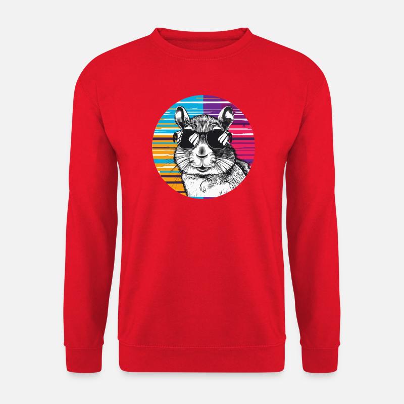 Hamster with sunglasses - Unisex Sweatshirt - red