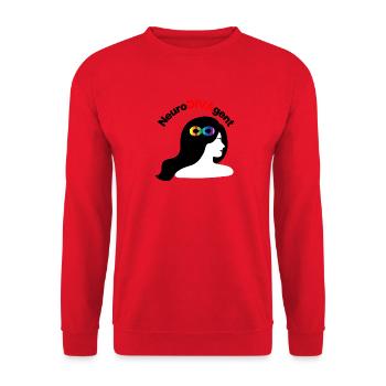 NeuroDivaGent en tant que superpouvoir, neurodivergente - Sweat-shirt Unisexe - rouge - Devant - Alina (178cm) & Michal (187cm)
