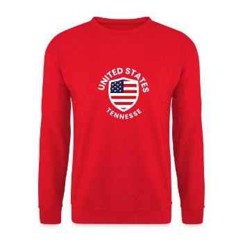 USA Tennessee Shield Flag - Unisex Sweatshirt - red - Front - Alina (178cm) & Michal (187cm)
