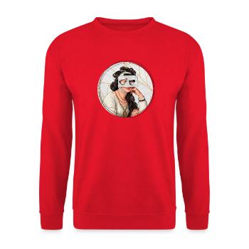 Illustration // Blick durch Medikamente - Unisex Pullover - Rot - Vorne - Alina (178cm) & Michal (187cm)